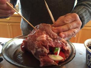 raw lamb roast